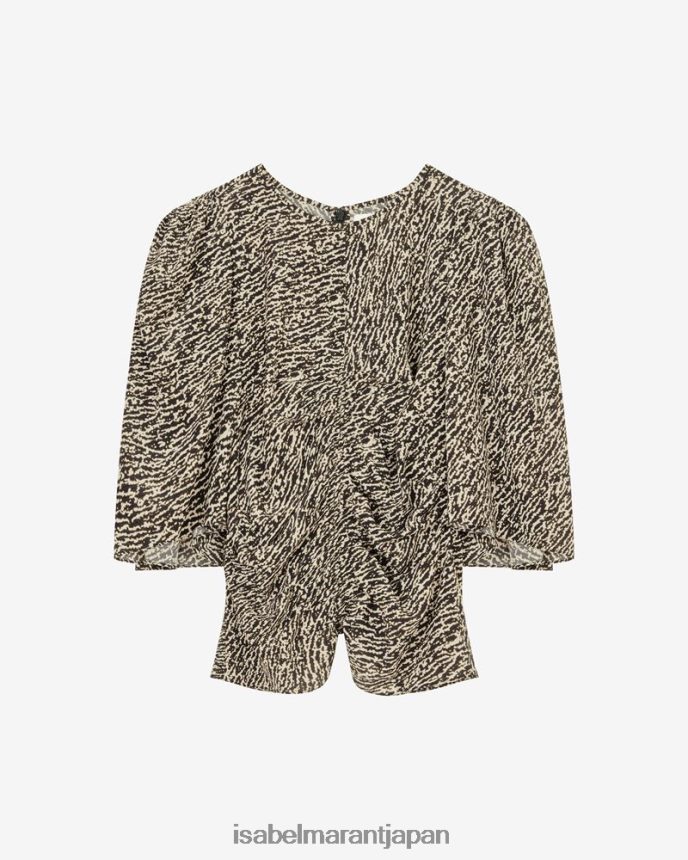 衣類 jp Isabel Marant 女性 下座シルクトップ 黒 PRT240178