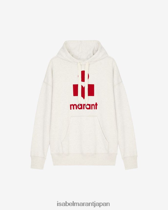 衣類 jp Isabel Marant 女性 マンセル オーバーサイズ フード付きスウェットシャツ エクリュ/レッド PRT240392