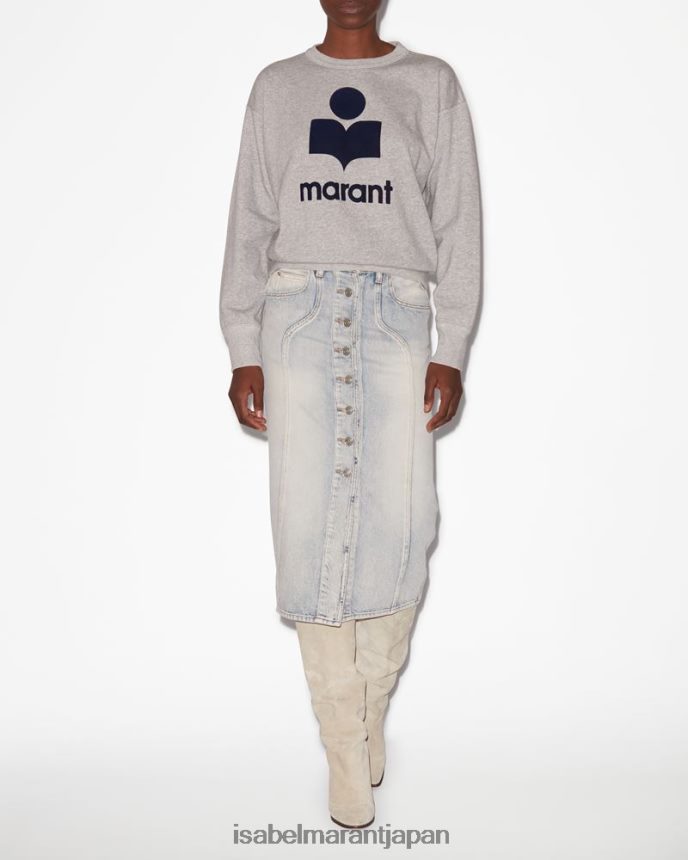 衣類 jp Isabel Marant 女性 モビリロゴスウェットシャツ グレー/ミッドナイト PRT240415