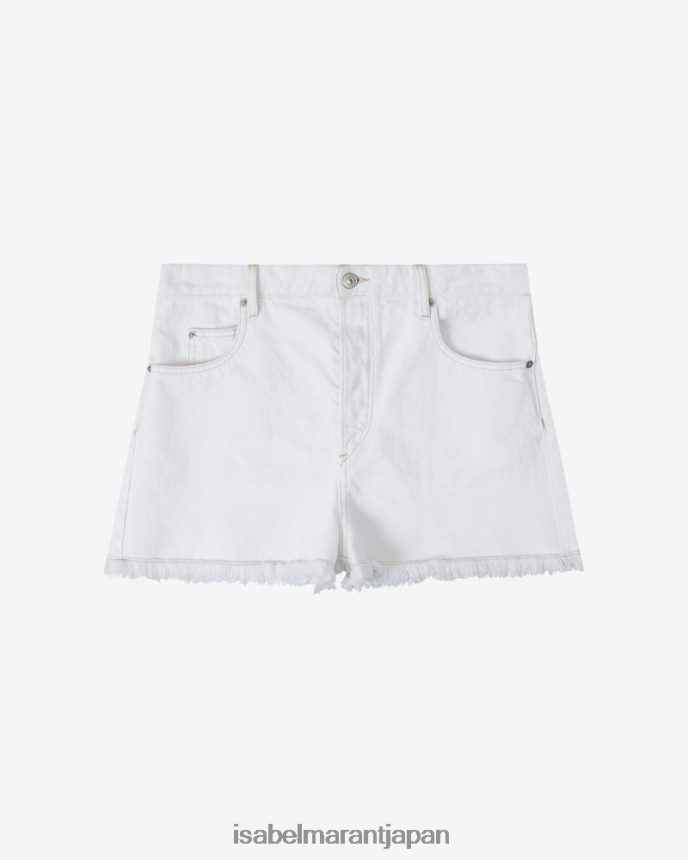 衣類 jp Isabel Marant 女性 レシアデニムショートパンツ 白 PRT240562