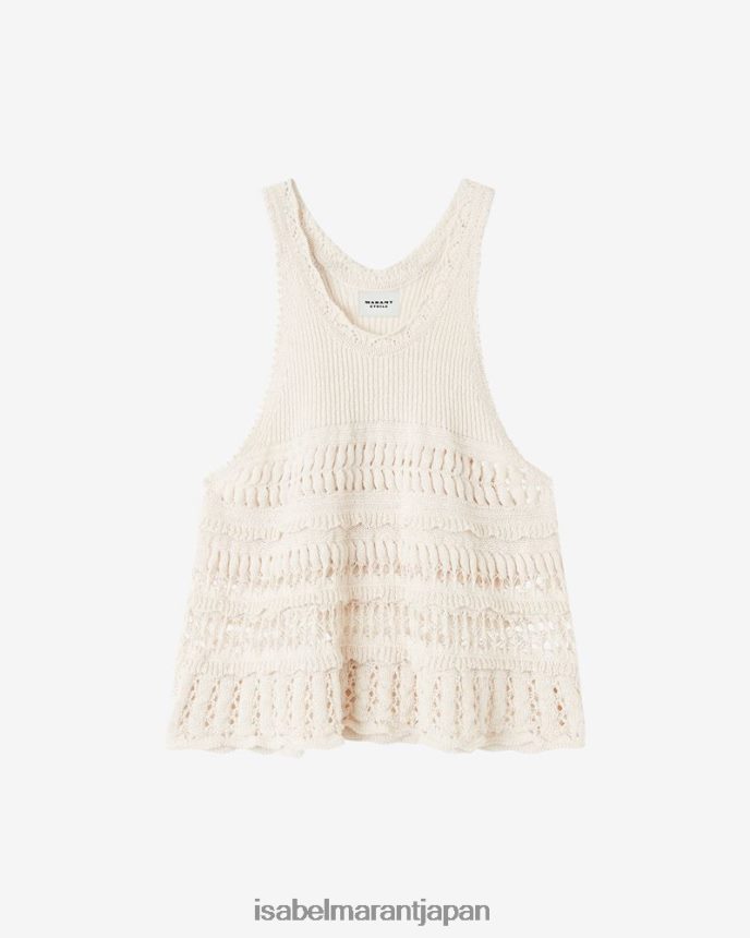 衣類 jp Isabel Marant 女性 フィコ ニットトップ 生成り PRT240571