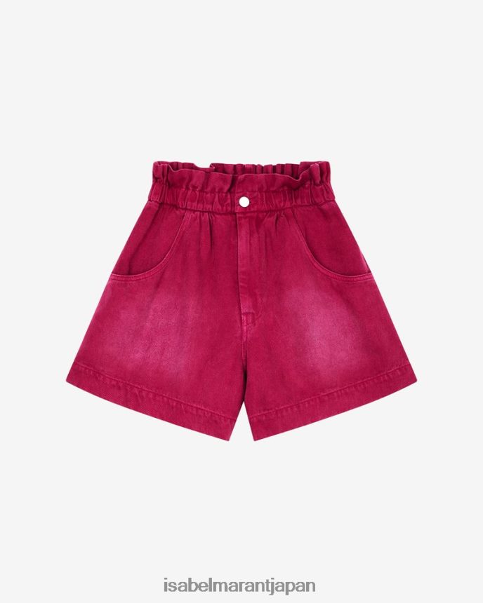 衣類 jp Isabel Marant 女性 ティテアデニムショートパンツ ラズベリー PRT240694