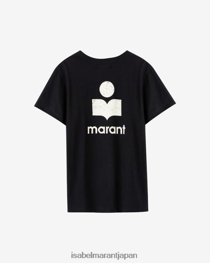 衣類 jp Isabel Marant 男性 ザファー コットン ロゴ Tシャツ ブラック/エクリュ PRT2401284
