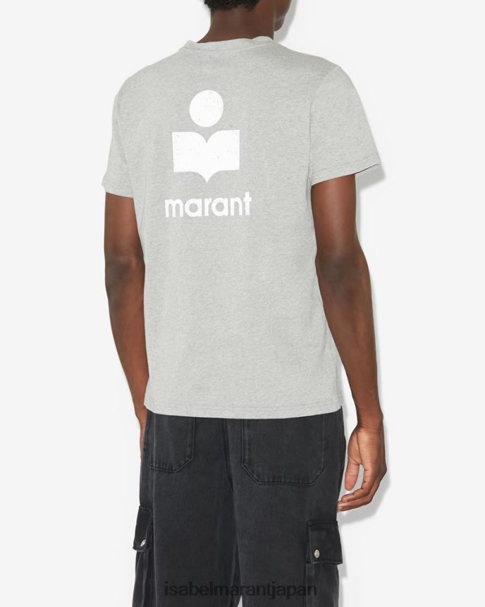 衣類 jp Isabel Marant 男性 ザファーロゴTシャツ エクリュ/グレー PRT2401307