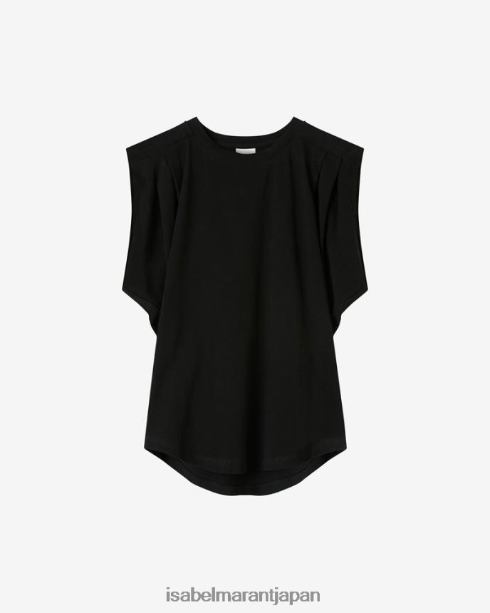 衣類 jp Isabel Marant 女性 ズッティ コットン Tシャツ 黒 PRT240268