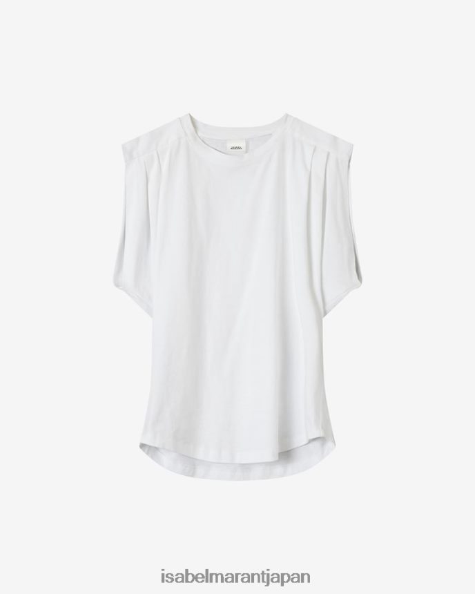 衣類 jp Isabel Marant 女性 ズッティ コットン Tシャツ 白 PRT240269