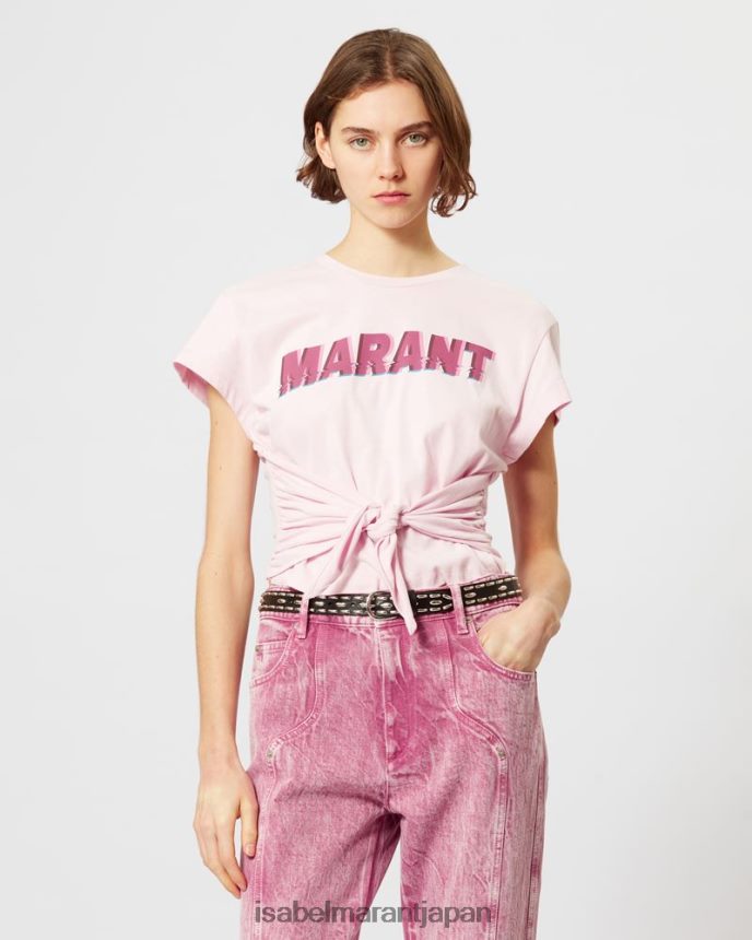 衣類 jp Isabel Marant 女性 ゾディア コットン Tシャツ ライトピンク/ピンク PRT240421