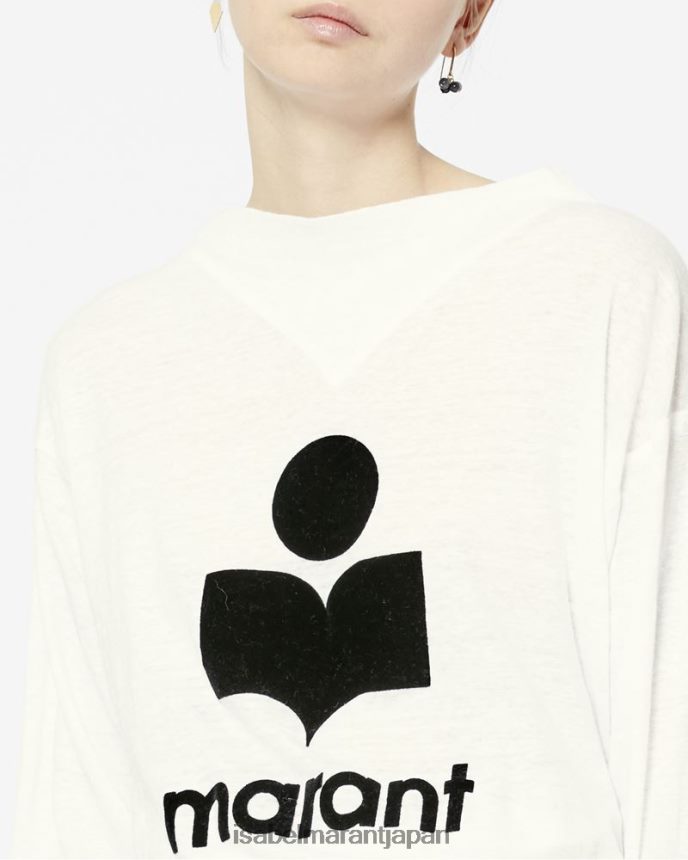 衣類 jp Isabel Marant 女性 キルセンロゴ長袖Tシャツ 白 PRT240435