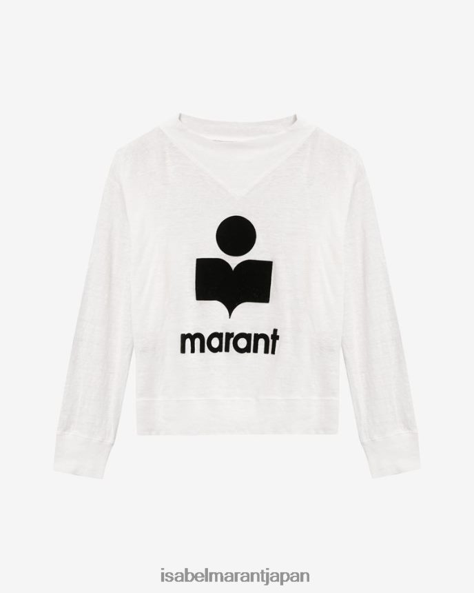 衣類 jp Isabel Marant 女性 キルセンロゴ長袖Tシャツ 白 PRT240435