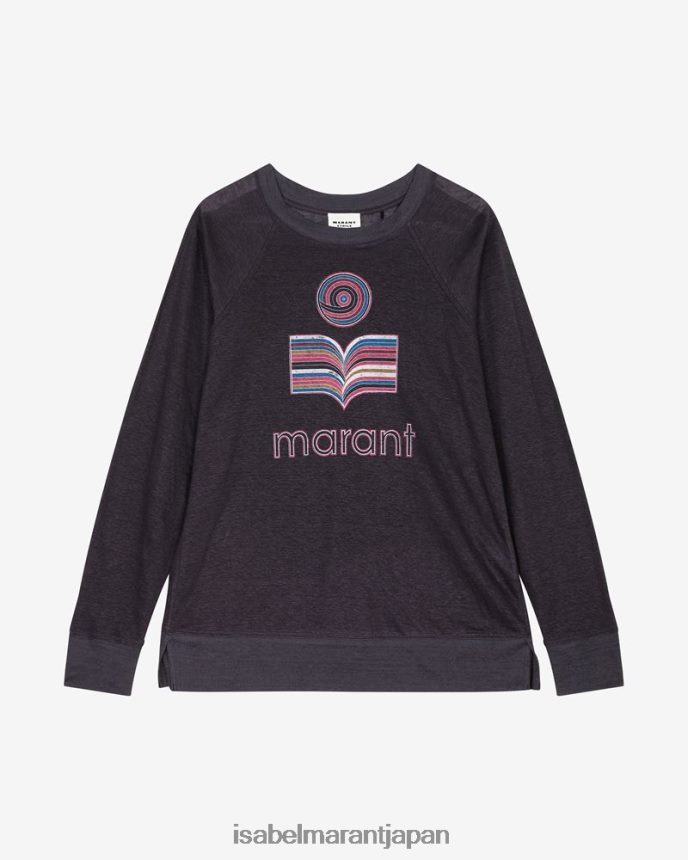 衣類 jp Isabel Marant 女性 キーファーフリネンTシャツ 色あせた夜 PRT240436