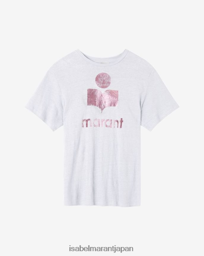 衣類 jp Isabel Marant 女性 zewel ロゴ T シャツ ピンク/ホワイト PRT240428